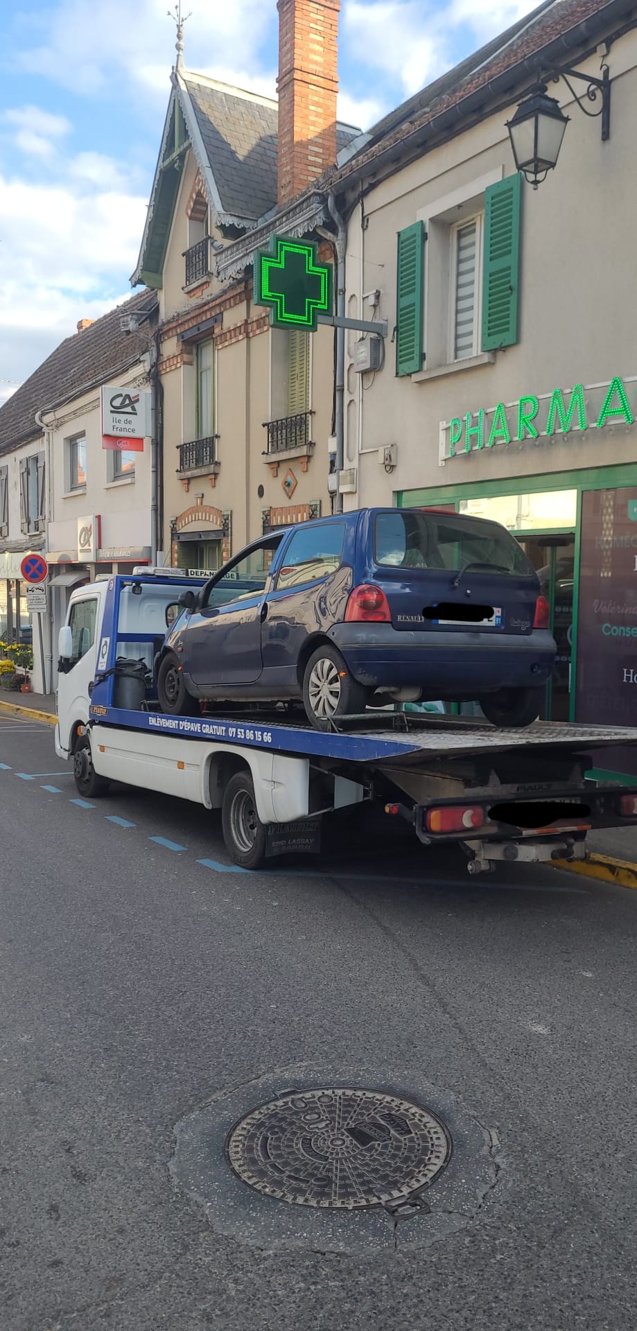 Enlèvement d'épave en banlieue